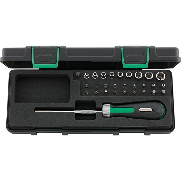 Stahlwille Tools 6, 3 mm (1/4") Ratcheting bit holder set 29-pcs. 96182203 - main